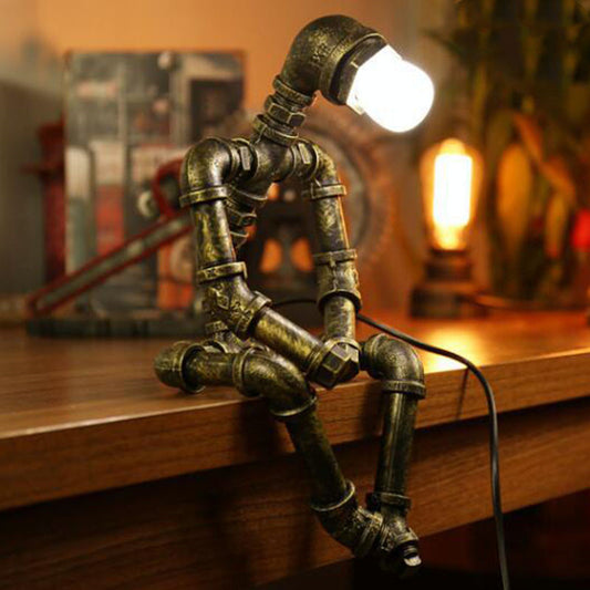 Vintage Steampunk Robot Table Lamp