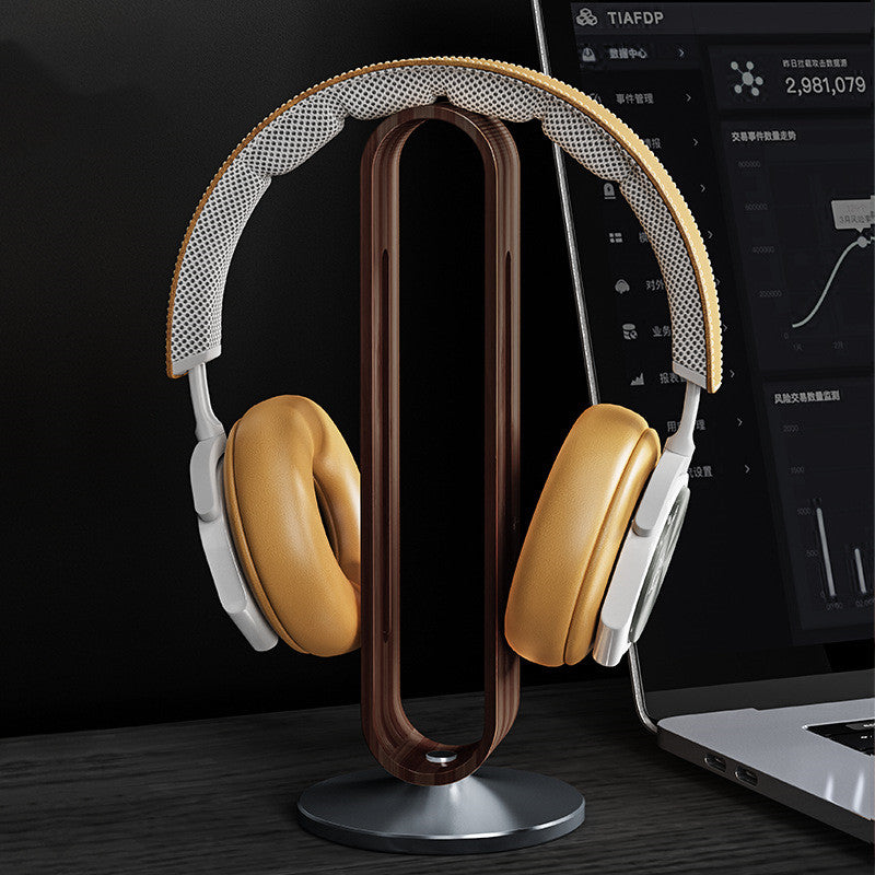 Headphone Display Stand Metal And Wood Headset Stand