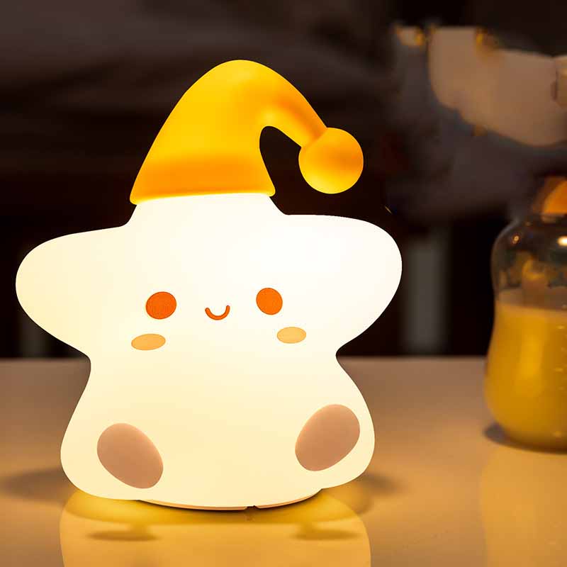 Cute Star Silicone Pat Light