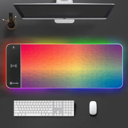 Mouse Pad Large RGB Rechargeable Desk Pad Oversized Wireless Charger