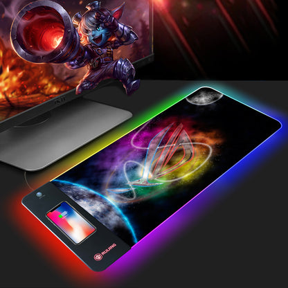 Mouse Pad Large RGB Rechargeable Desk Pad Oversized Wireless Charger