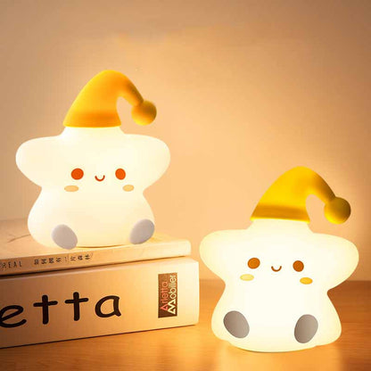 Cute Star Silicone Pat Light