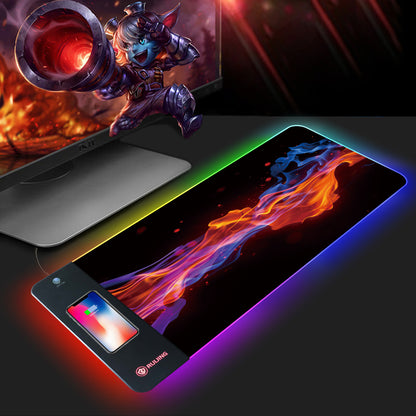 Mouse Pad Large RGB Rechargeable Desk Pad Oversized Wireless Charger