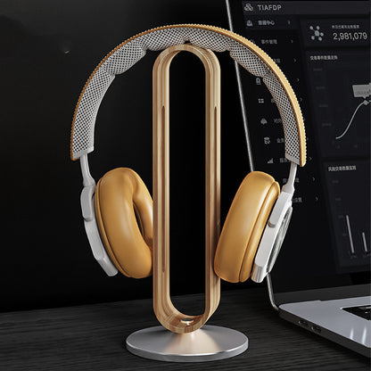 Headphone Display Stand Metal And Wood Headset Stand