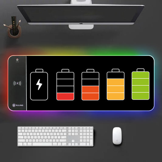 Mouse Pad Large RGB Rechargeable Desk Pad Oversized Wireless Charger