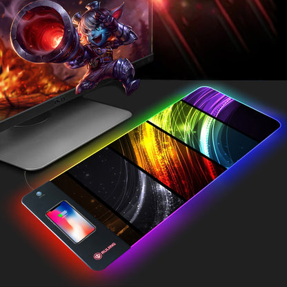 Mouse Pad Large RGB Rechargeable Desk Pad Oversized Wireless Charger