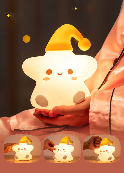 Cute Star Silicone Pat Light