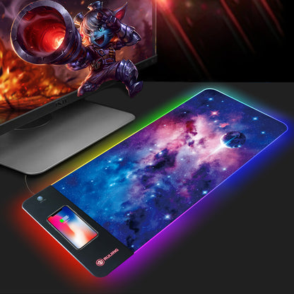 Mouse Pad Large RGB Rechargeable Desk Pad Oversized Wireless Charger