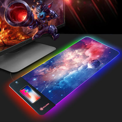 Mouse Pad Large RGB Rechargeable Desk Pad Oversized Wireless Charger