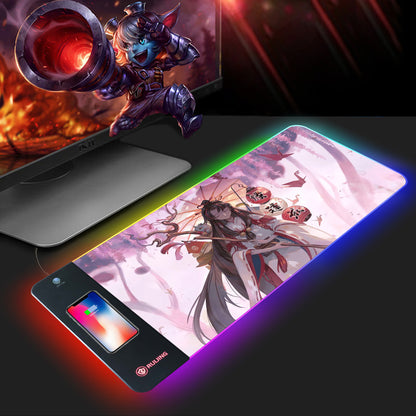 Mouse Pad Large RGB Rechargeable Desk Pad Oversized Wireless Charger