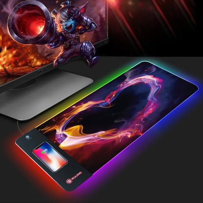 Mouse Pad Large RGB Rechargeable Desk Pad Oversized Wireless Charger